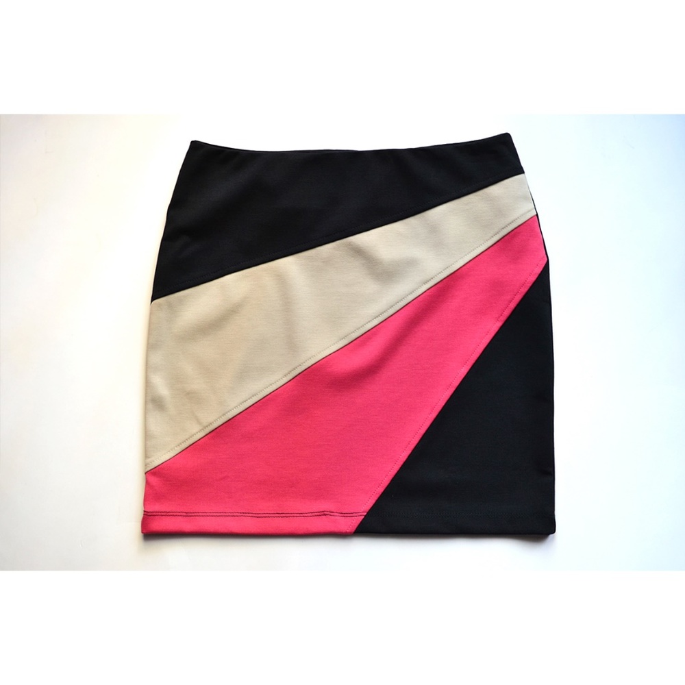 Basic House Size S Black Beige Pink Bodycon Skirt